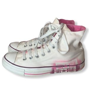 Converse All Star High Top Sneaker White Pink 10